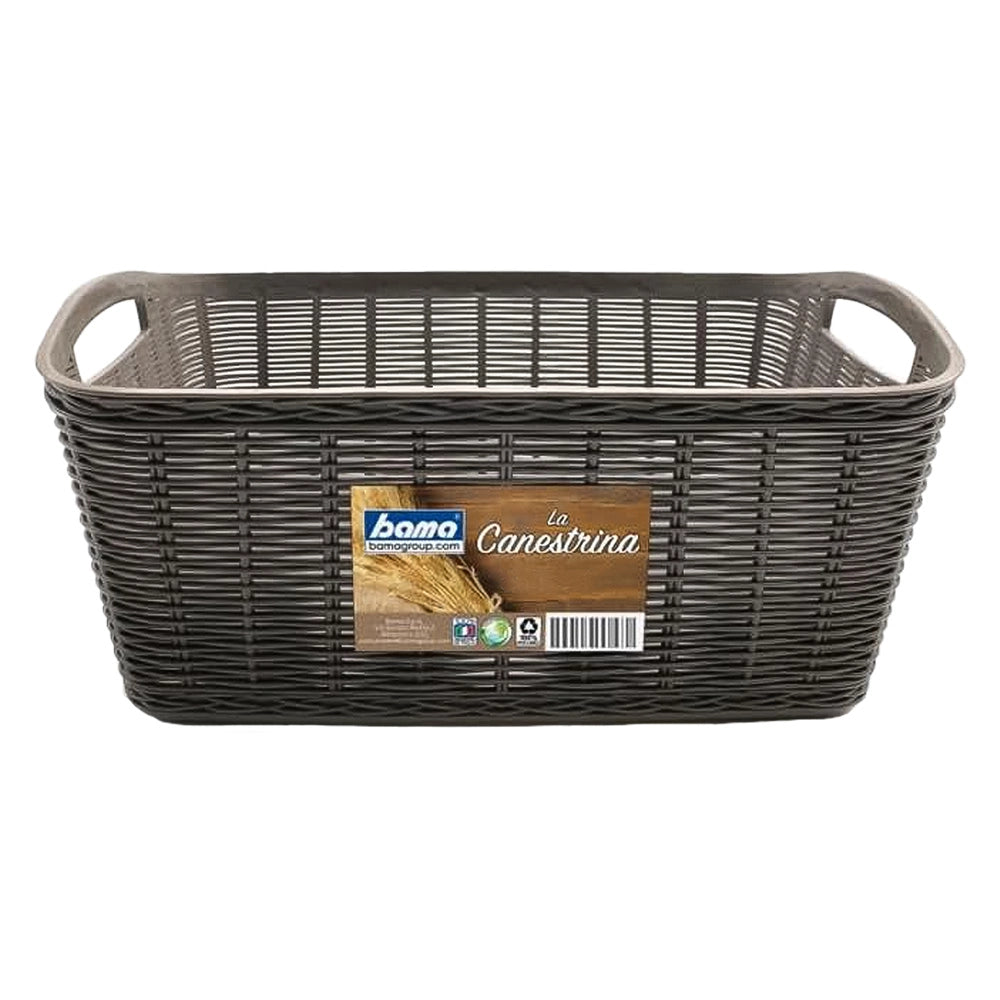 CESTA CASALINGA 'LA CANESTRINA' mod. 'mini' - cm.20 x 14 x h.7 - tortora  - BAMA