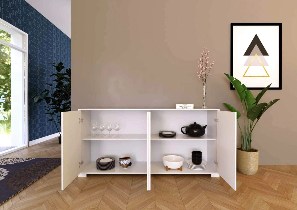 Madia 4 ante 172x40x83 cm bianco lucido - LUMINA