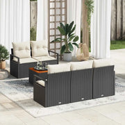 Set Divano da Giardino con cuscino 6 pcs Nero polyrattan 3347642