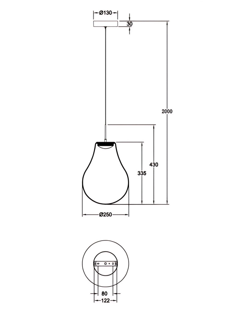 Lampada a sospensione Noa LED 14W 1510lm CCT 2700K-3000K-4000K, dimmerabile a step, struttura in metallo e vetro borosilicato, colore Trasparente