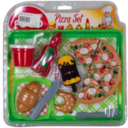 Trade Shop - Set Pizza Mangiamo Insieme Con Vari Accessori Giocattolo Per Bambini 28x28,5 Cm -