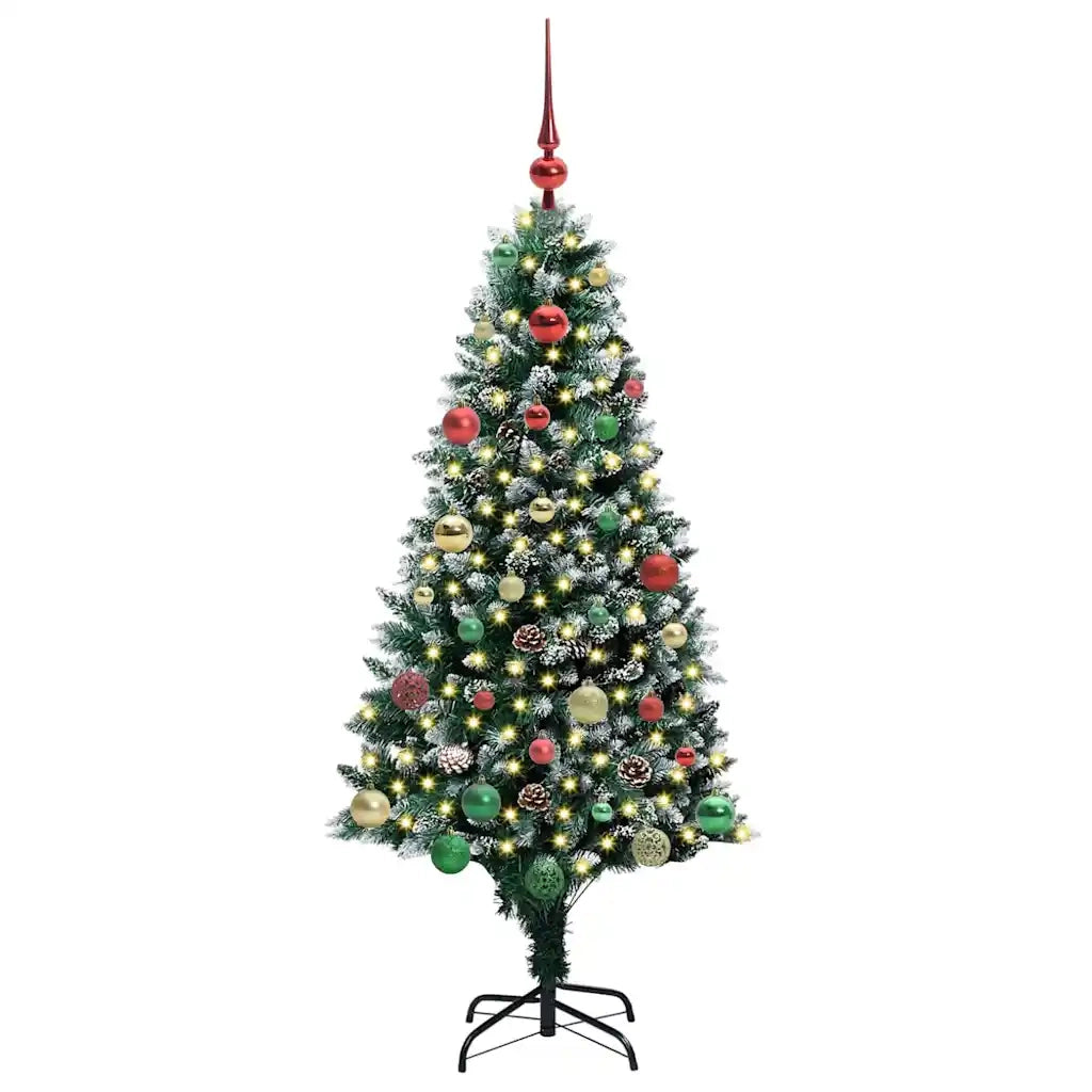Albero di Natale Artificiale-Albero Natalizio con 150 LED Verde 150 cm 614832