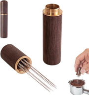 Espresso Koffieroerder 2 Stuks Houten Handvat Koffie Verdeler Koffie Roerstokje Koffie Tamper Verdeler Draagbaar Espresso Koffieroerder Stand Koffiemaling Verdeler Donkere Colore
