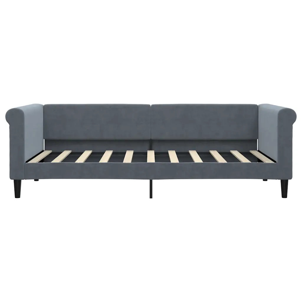 Divano Letto Estraibile Cassetti-Sofa Letto-Daybed Grigio Scuro 90x190cm Velluto 719305