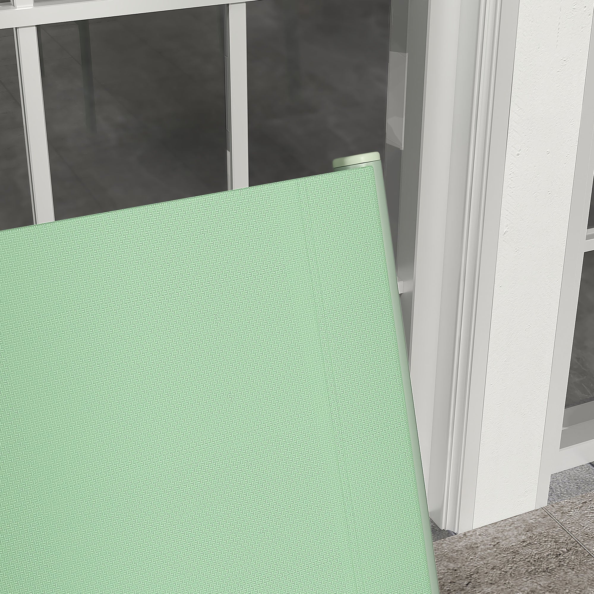 Set Tavolo e 4 Sedie con Braccioli da Giardino in Tessuto a Rete e Acciaio Verde