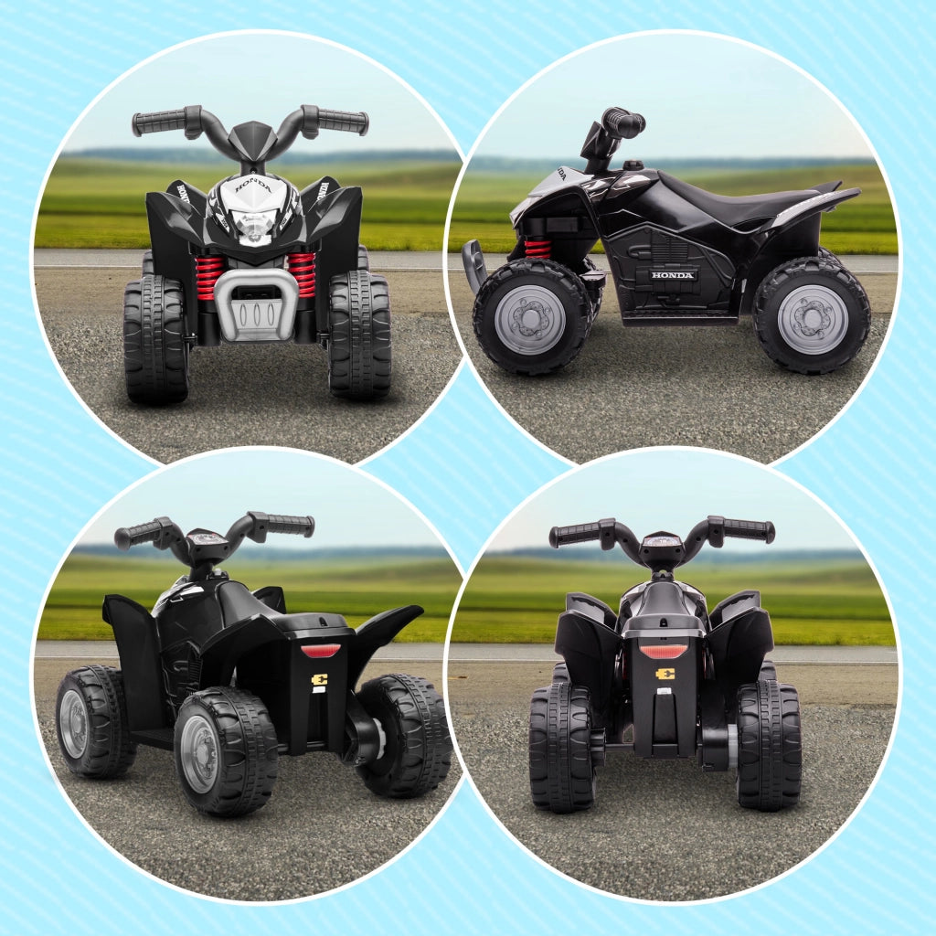 Quad Elettrico per Bambini ¨C ZephMum ¨C 65.5x38.5x43.5cm Nero con Luci LED