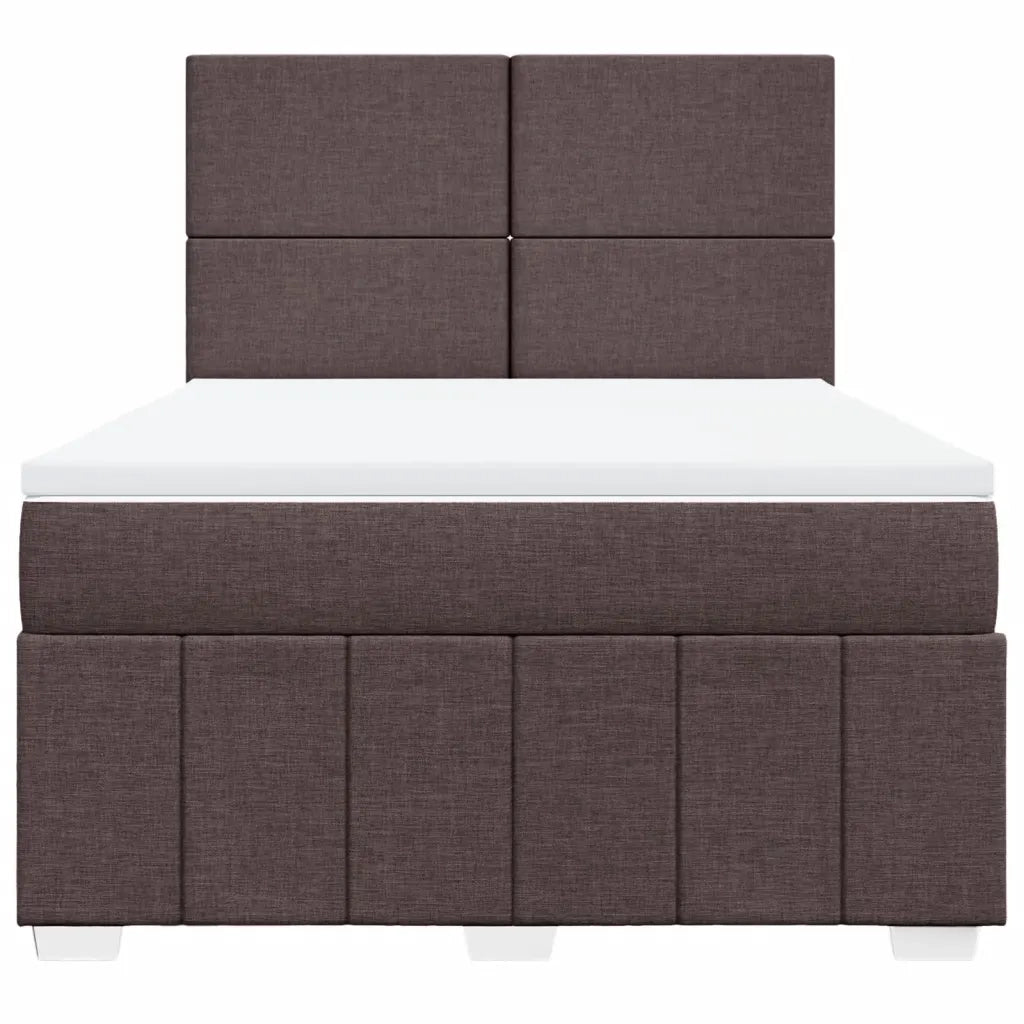 Giroletto a Molle con Materasso Marrone Scuro 140x200cm Tessuto 3293987