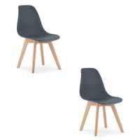 Sedia VALORA KITO - Design ergonomico ardesia scura x 2