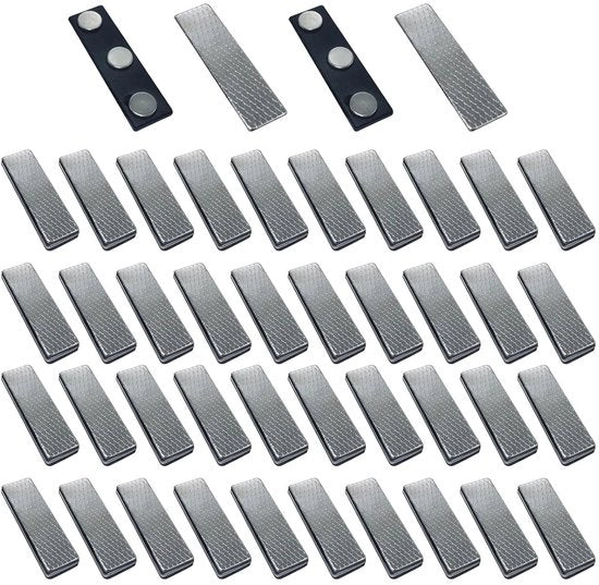 Etichette magnetiche - set di 50 - acciaio inox e plastica - 45x13mm