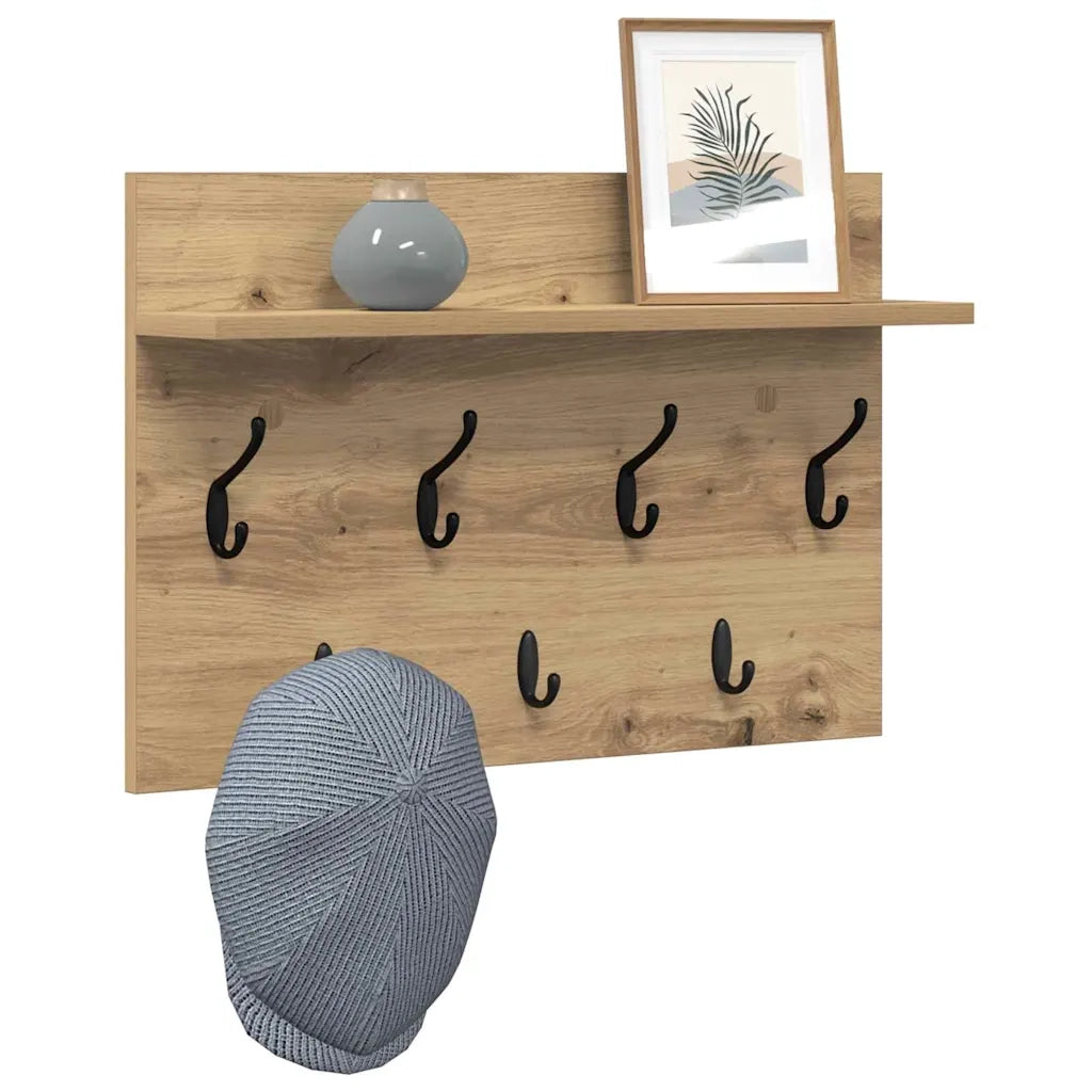 Appendiabiti a muro A parete Rovere artigianale 60 x 40 x 12 cm 874434