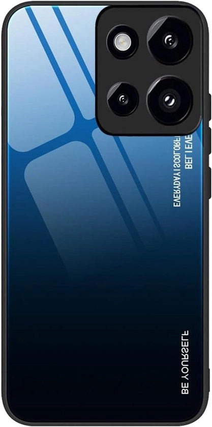 Hoes in silicone TPU per Edge 50 Neo, schokbestendig, con vetro anti-schegge 9H, colori vari, blu.