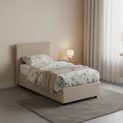 Tashkent, Letto Singolo Materasso Incluso Made in Italy, Grigio Tortora