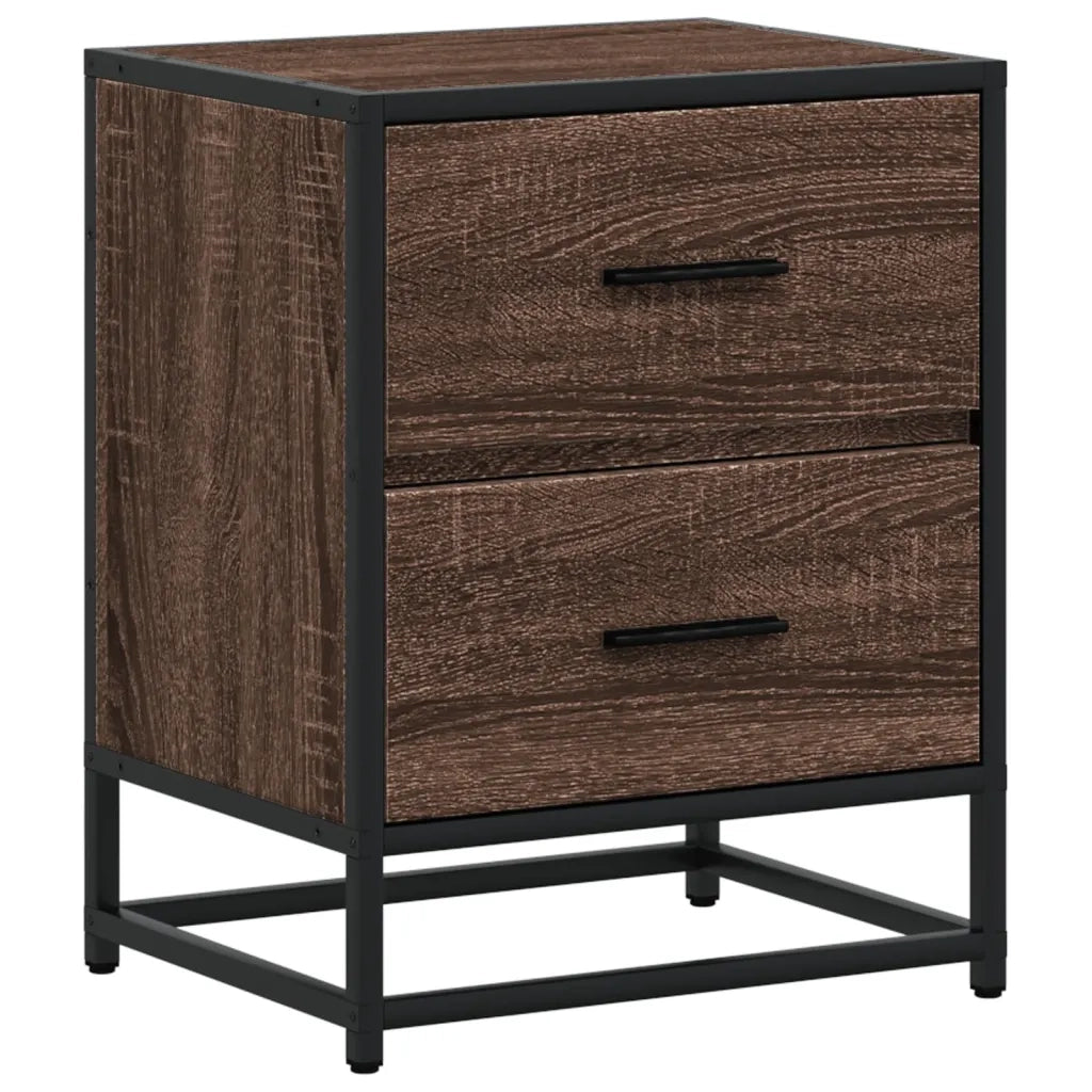 Comodini Rovere Marrone 2 pz-Set di 2 Tavolino da notte 40x31x50 cm in Truciolato 415084