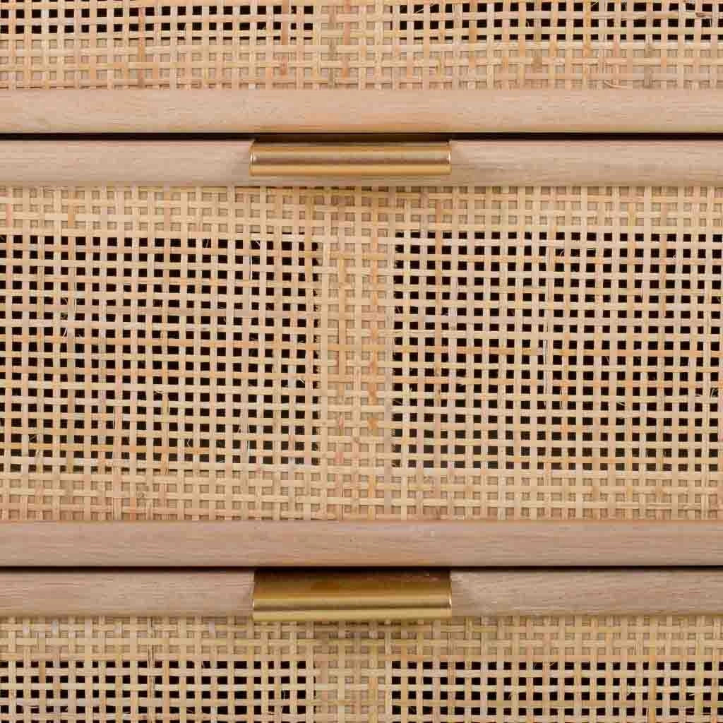 Comodino in MDF e griglia, marrone, 42x36,5x71 cm