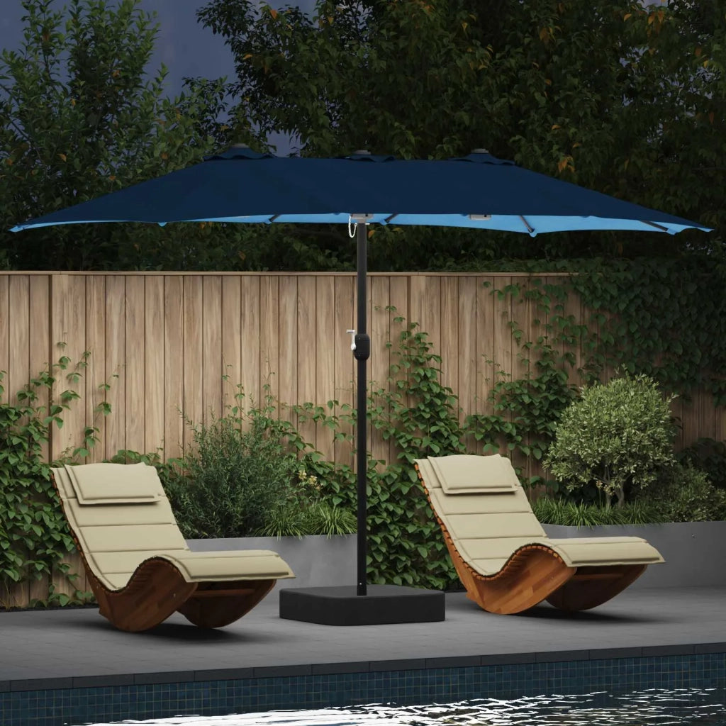 Ombrello da giardino Azzurro 385 x 209 x 244 cm Poliestere 42003290