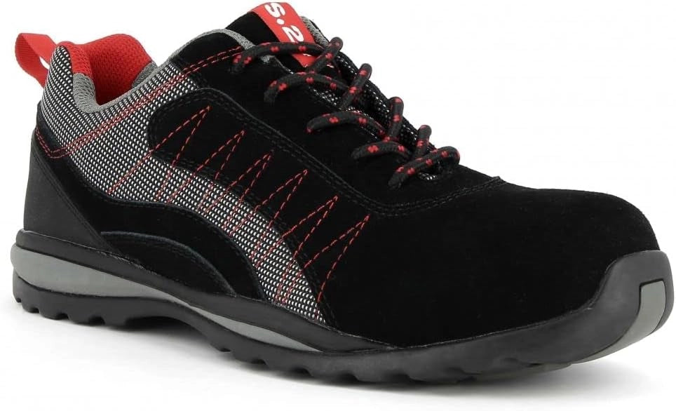 ZEPHIR S1P - S 24 BOSSI INDUSTRIE - Pelle crosta velluto nero/tela grigia - Taglia 42-5122-42