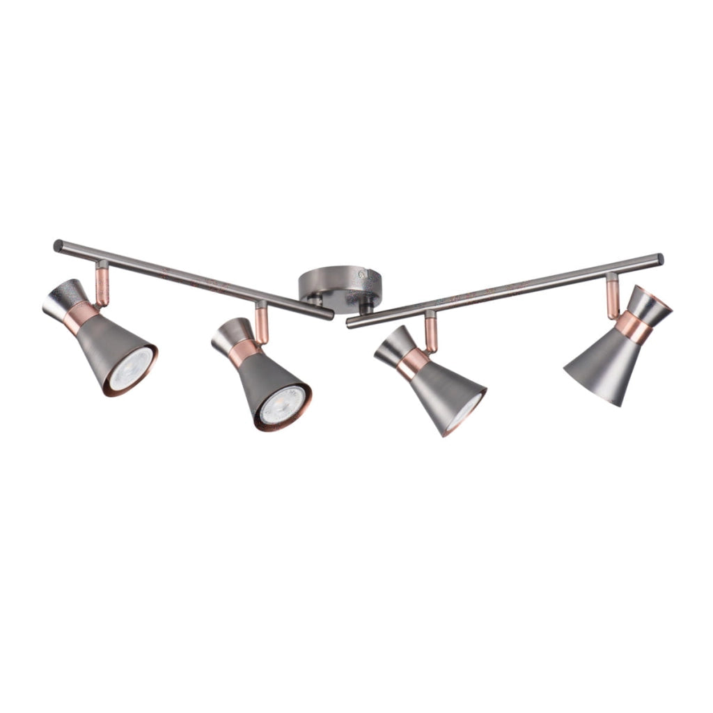 Kanlux Mileno barra plafoniera 4xGU10 argento/rame
