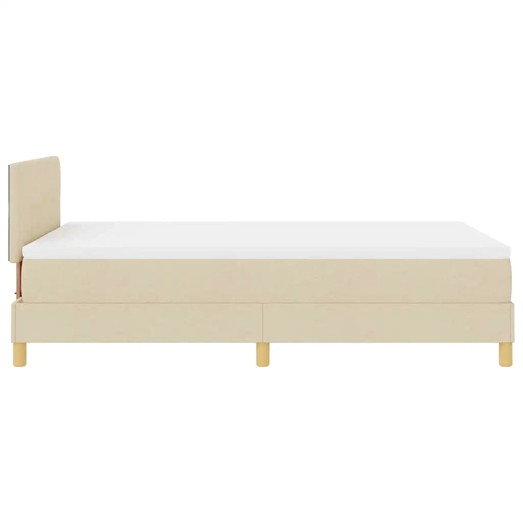Letto a Sorgente LED con materasso Crema 120 x 190 cm Tessuto 3342427