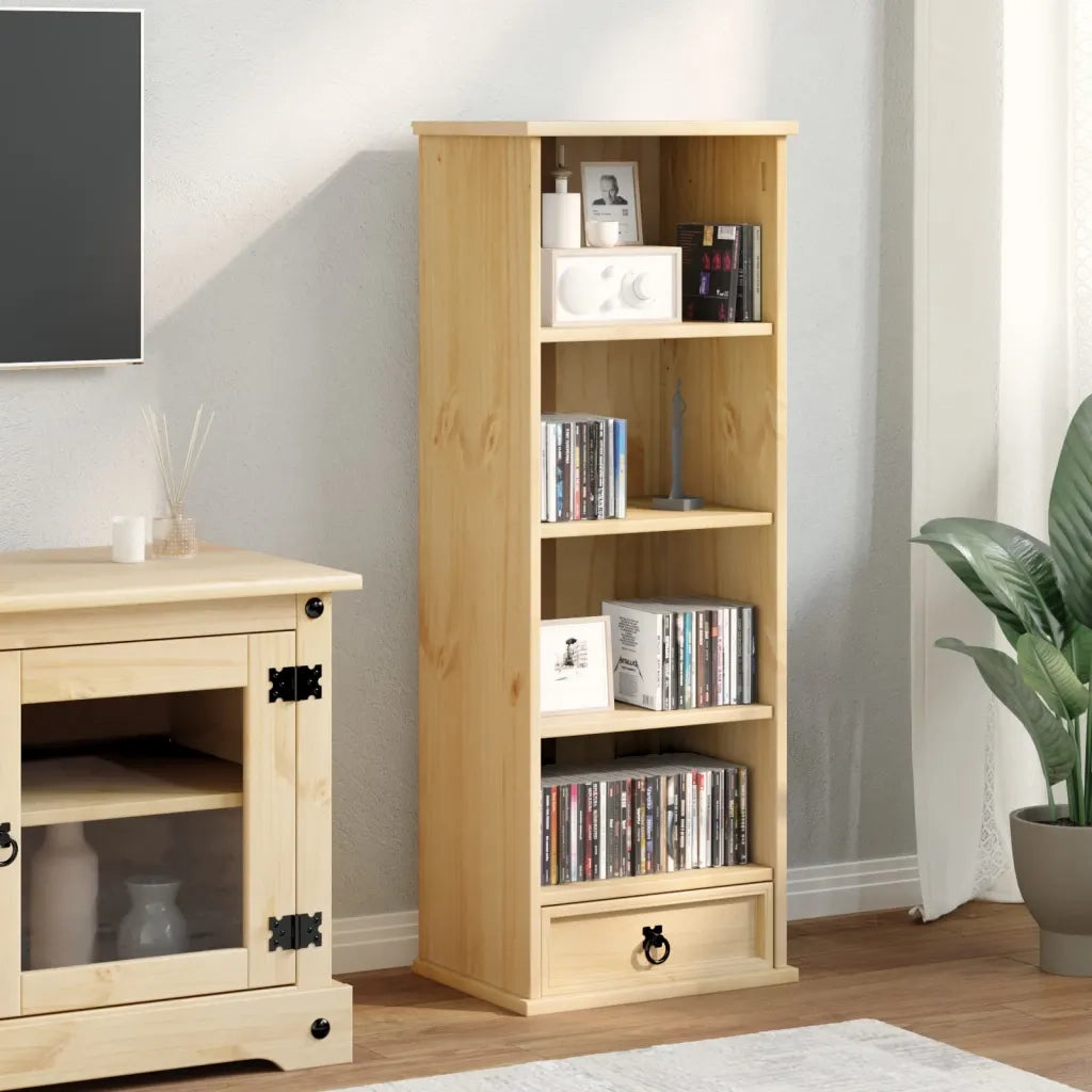 Mobile Porta CD Corona 40x30x110 cm in Legno Massello di Pino 4005683