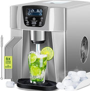 Macchina per blocchi di ghiaccio 100W - 12kg di ghiaccio in 24 ore - 2 formati di blocchi di ghiaccio - 6 minuti di tempo di preparazione - display LCD e autosanificante