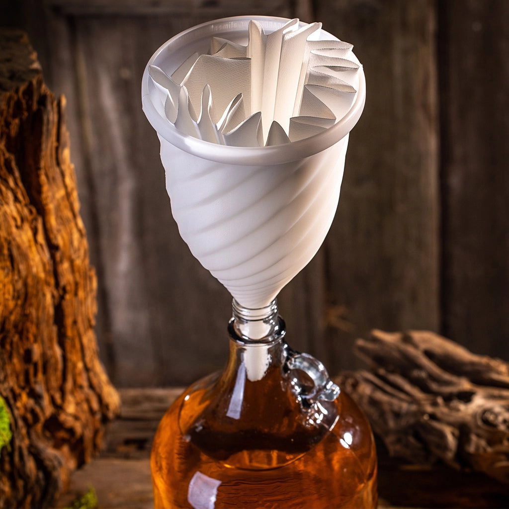 Filtro plissettato KADAX per filtrare liquori e vino con imbuto a spirale