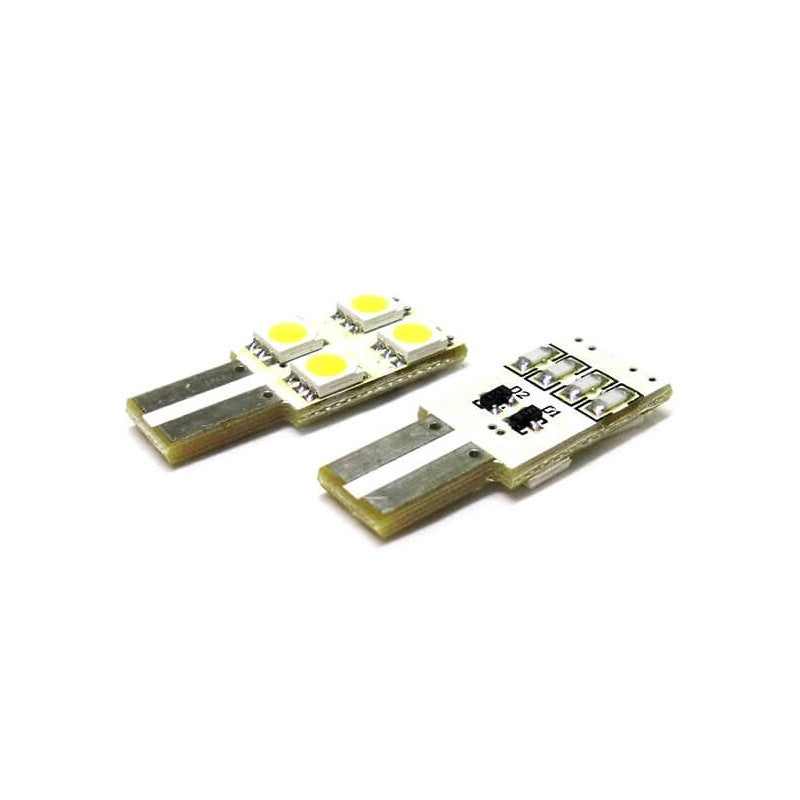 Lampada Led T10 W5W 4 Smd 5050 No Polarita Bianco 12V Luci Targa Portiere
