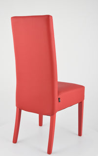 Set 4 sedie Luisa Tommychairs in faggio color rosso, seduta e schienale rivestiti in pelle artificiale rossa
