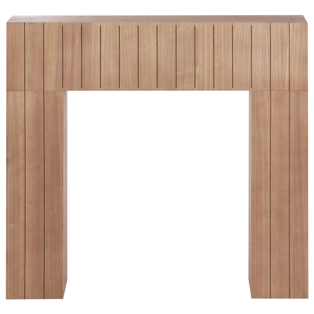 Cornice camino in legno chiaro per soggiorno decorazione stile moderno
