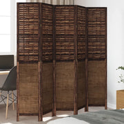 Divisorio Ambienti | Divider per stanze | Paravento 5 Pannelli Marrone Scuro Massello Paulownia