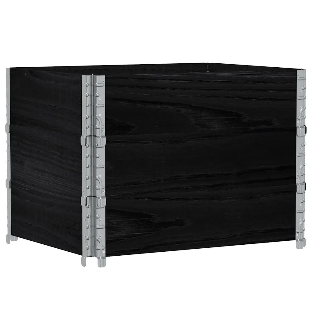 Paretali per Pallet 3 pz Neri 80x60cm in Legno Massello di Pino CFW8095580