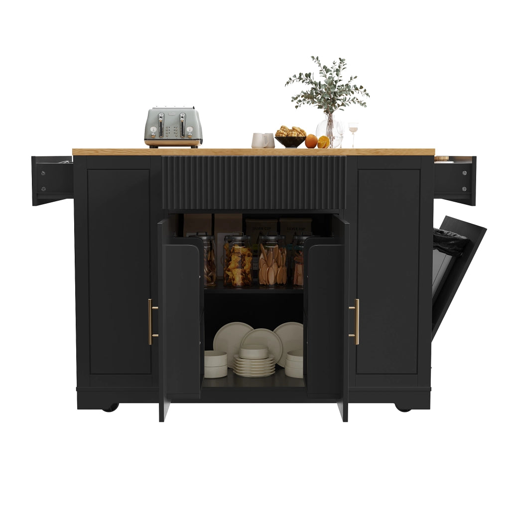 Isola Cucina su Ruote con 2 Ante e 3 Cassetti ¨C MINIMAL ¨C 120x50x92 cm