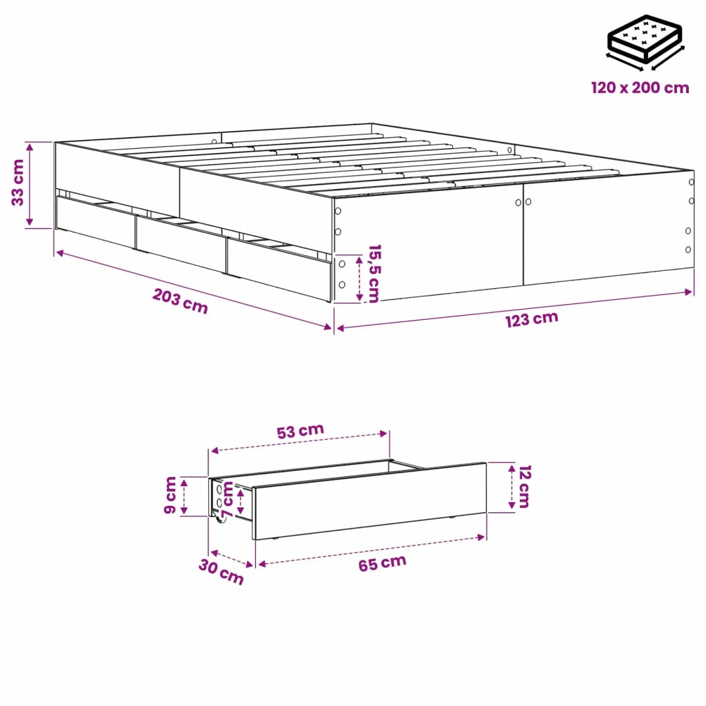 Telaio del letto con storage Rovere Artigianale 120 x 200 cm 3445764