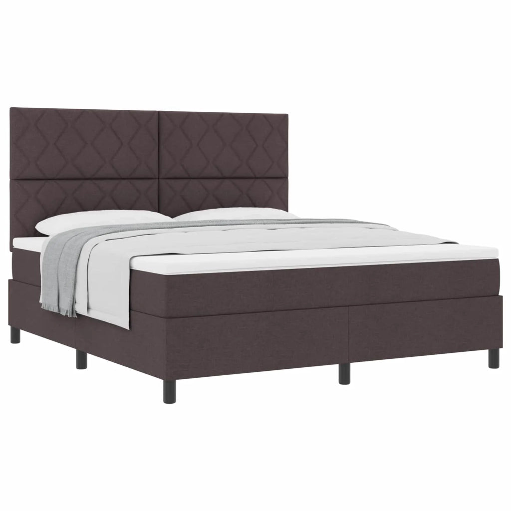 Letto a molle con materasso Marrone Scuro 180 x 200 cm Tessuto 3339486