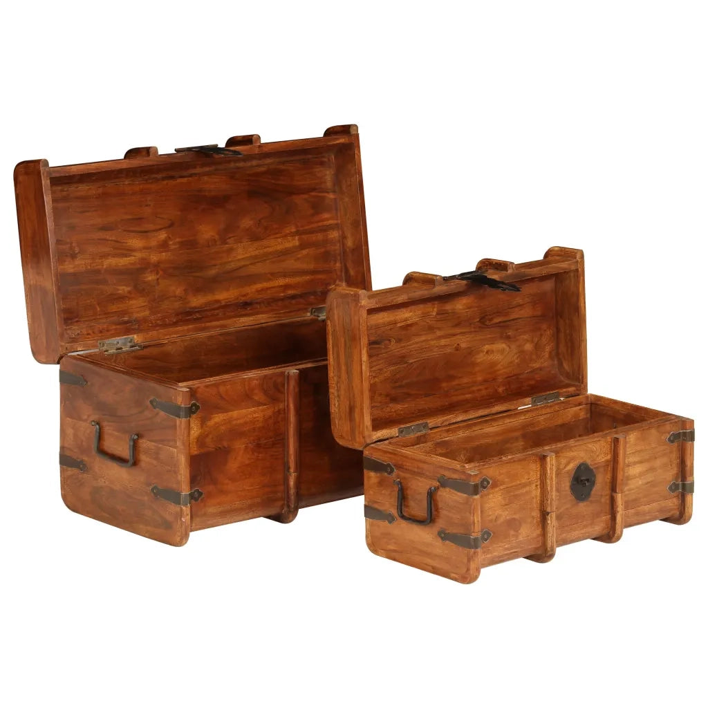 Set Forzieri 2 pz in Legno Massello di Acacia e Finitura Ambra 245656
