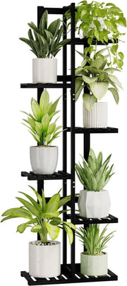 Supporto per piante per più piante - alta base per piante indoor - giardino da finestra balcone - decorazione per la casa camera da letto - nero 6 strati