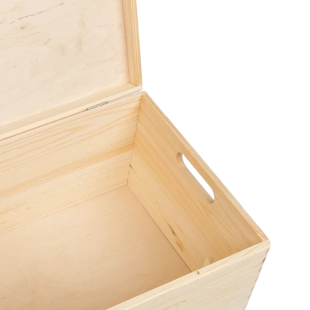 Scatola in Legno con Coperchio&Manici 40x30x23 cm Legno di Pino 4017392