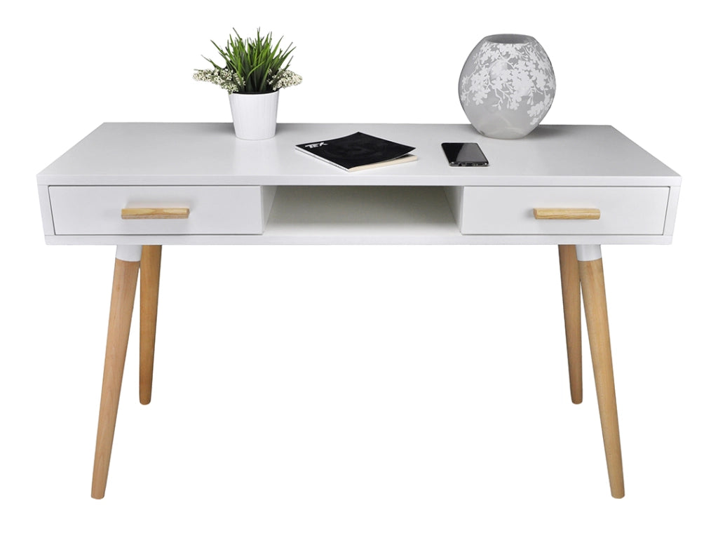 Consolle scrivania per cameretta e ufficio in stile nordico bianco - NO08SC