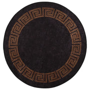 Tappeto Lavabile Ï†120 cm Nero e Oro Antiscivolo cod mxl 62357