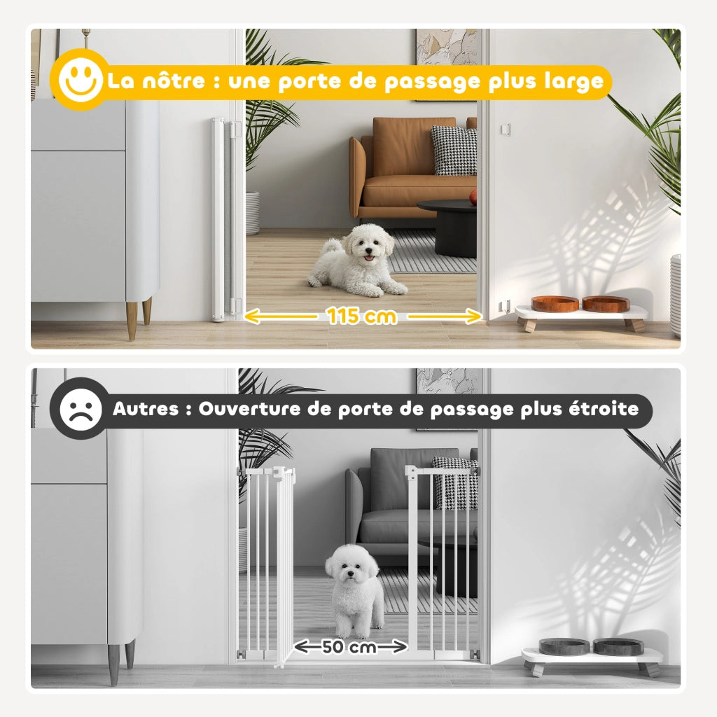 Barriera di sicurezza per bambini e animali ¨C zephmum ¨C grigio metallo 115x83 cm