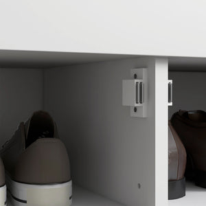 Panca Scarpiera con Vano Contenitore e Ripiani 90x36x50 cm in MDF e Simil Lino Grigio