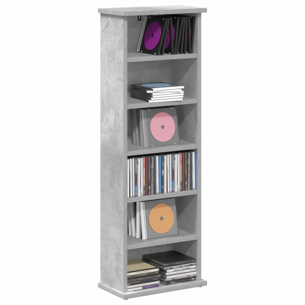 Mobile per CD Grigio Cemento 60 x 17 x 92 cm 8012752