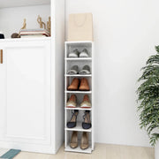 Scarpiera-Scaffale per scarpe Bianca 27,5x27x102 cm in Legno Multistrato