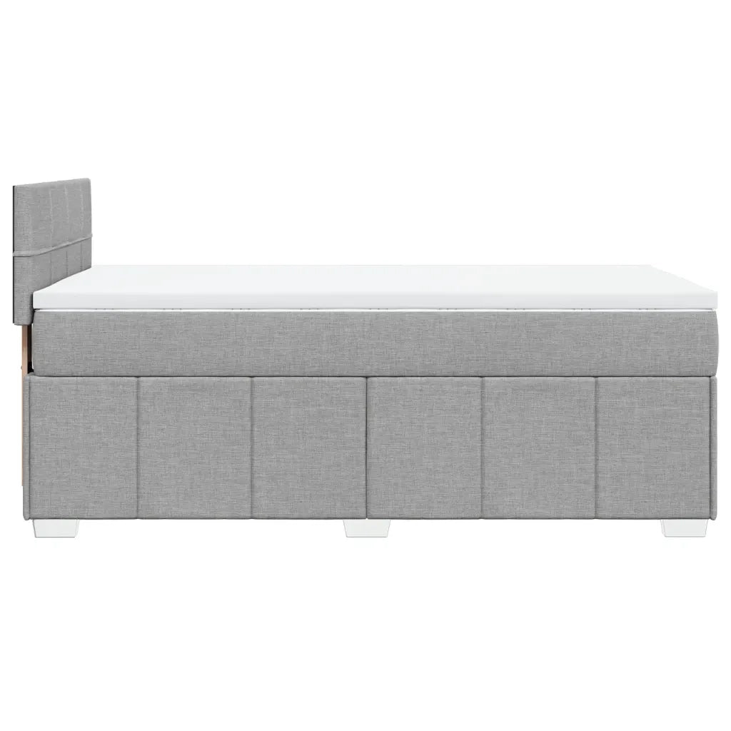 Giroletto a Molle con Materasso Grigio Chiaro 90x200 cm Tessuto