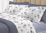 Completo Lenzuola Letto 100% Cotone Made Italy 3027 Disegno Sanderson - Singolo - Grigio
