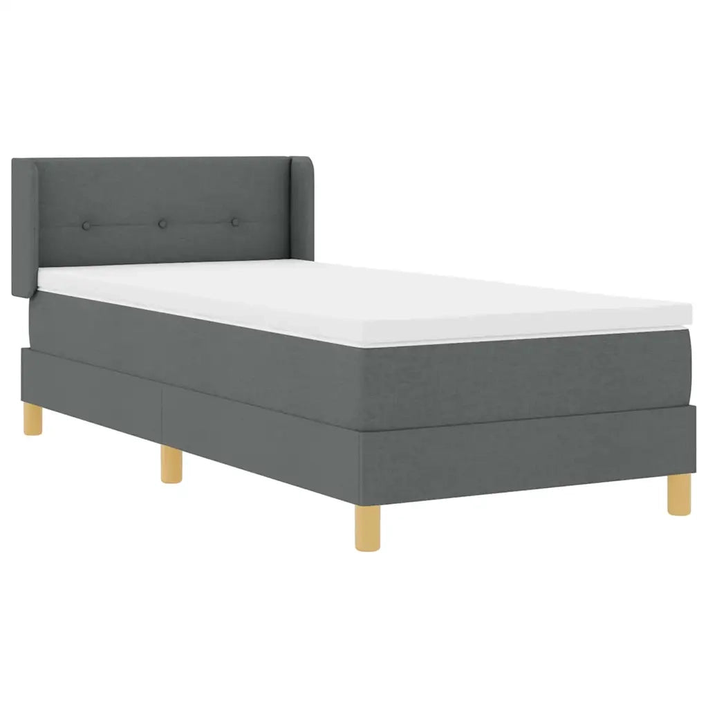 Letto a molle con materasso Grigio scuro 200 x 100 cm Tessuto 3341280