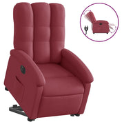 Poltrona | Sedia Relax Alzapersona Reclinabile Elettrica Rosso Vino Tessuto