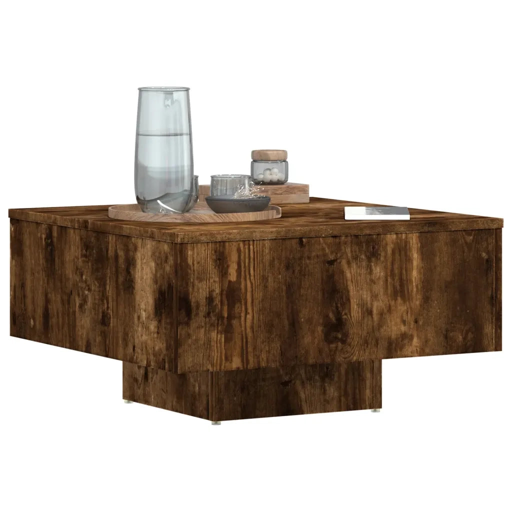 Tavolino Rovere Fumo 60x60x31,5 cm in Legno Multistrato 815837