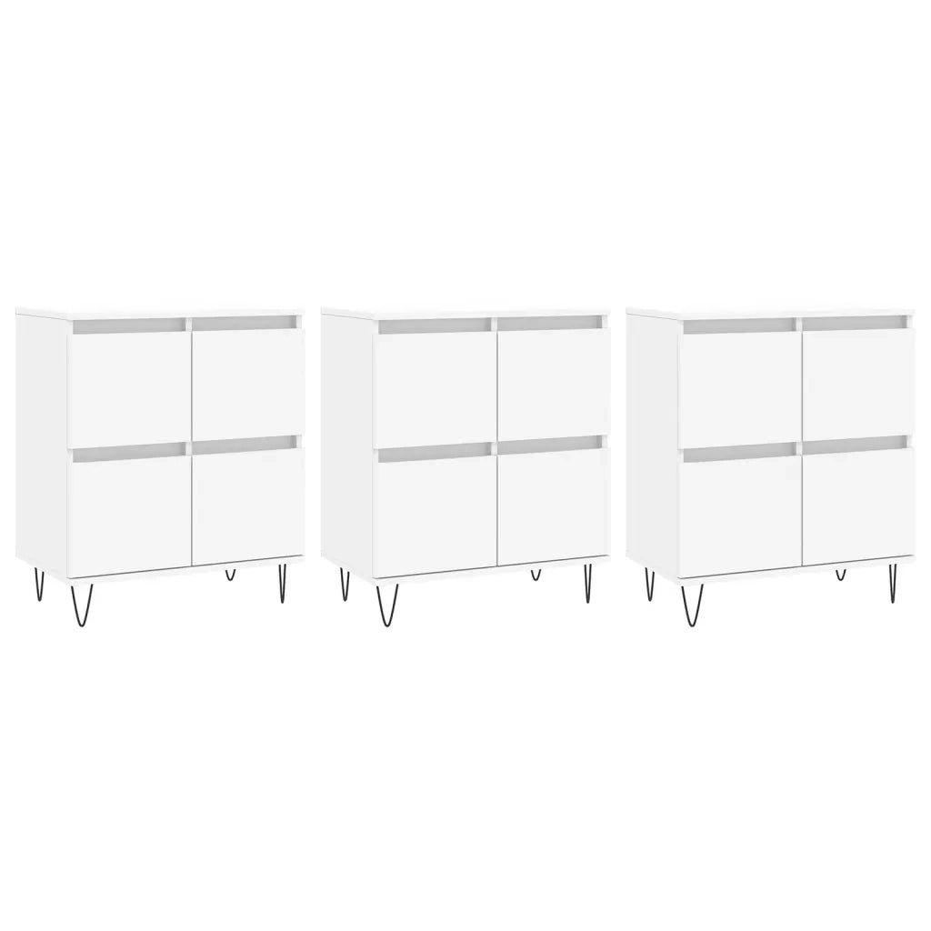 Credenze 3 pz Bianco in Legno Multistrato 3190197