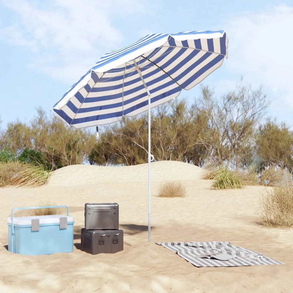 Ombrello da giardino-Ombrellone da spiaggia Poliestere 170T Blu e Bianco