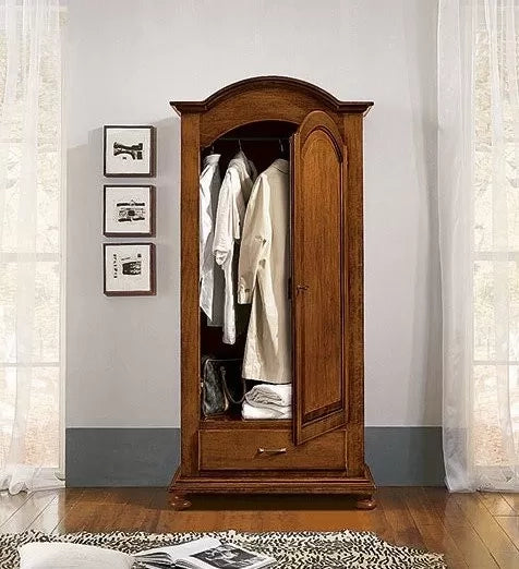 Armadio classico 1 porta 1 cassetto legno grezzo 96x56x196 (1703) - Mobili 2G